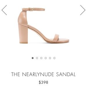 Stuart Weitzman heel sandals nude suede auth